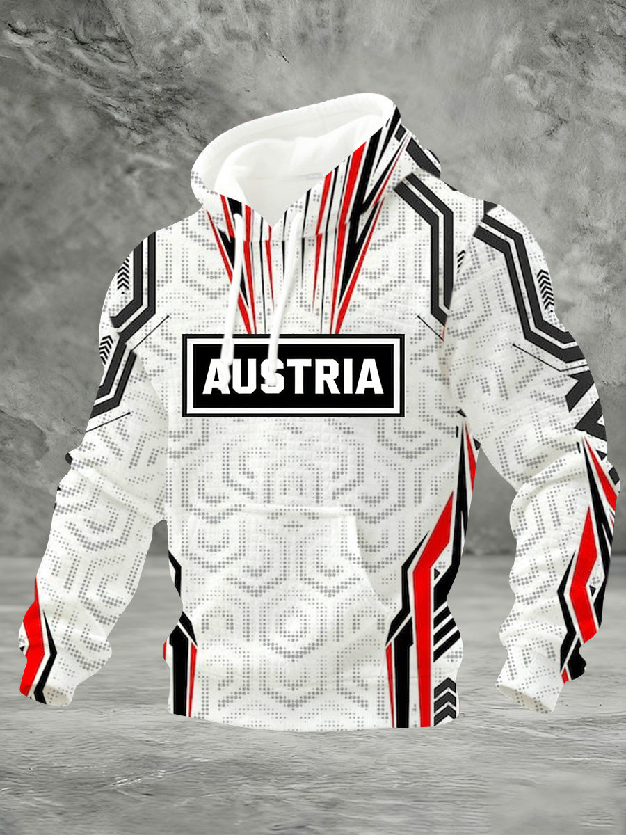 Warme Jacke mit österreichi schem Flaggen druck für Männer