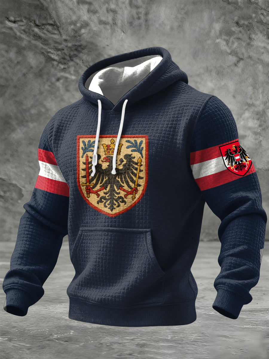 Retro Österreich ische Flagge Patch Casual Hoodie