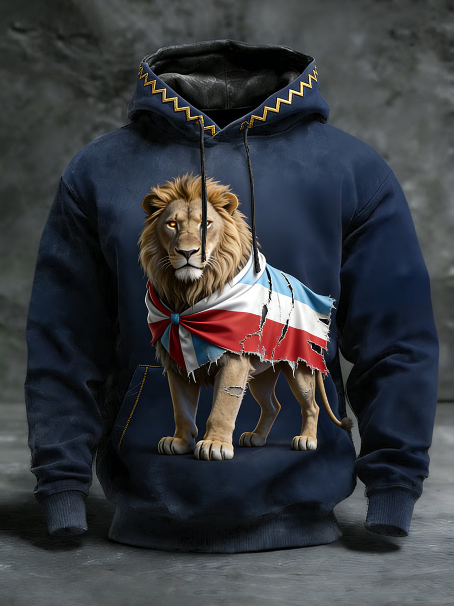 Herren Mutiger Luxemburger Lion Flag Grafik Hoodie