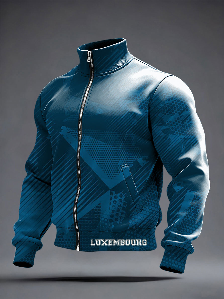 Herren Styli sche Teal Camo Luxemburg Zip-Up Jacke