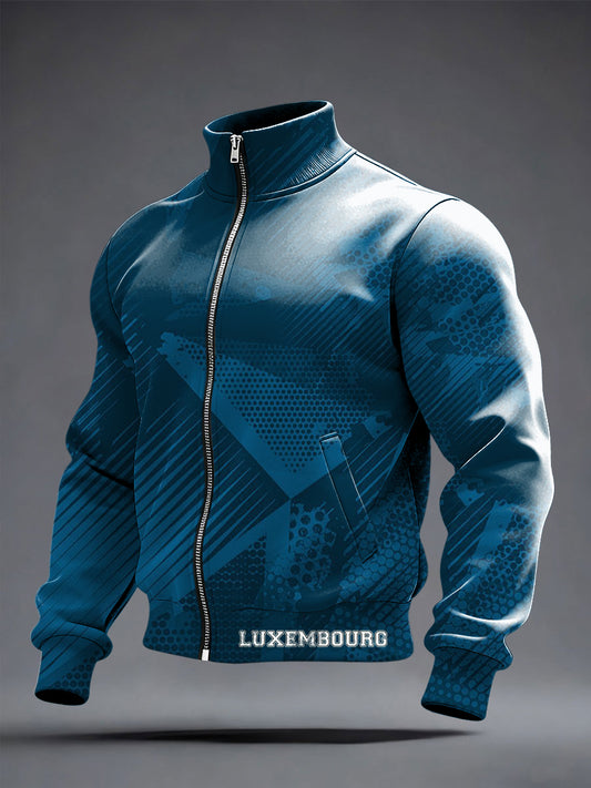Herren Styli sche Teal Camo Luxemburg Zip-Up Jacke
