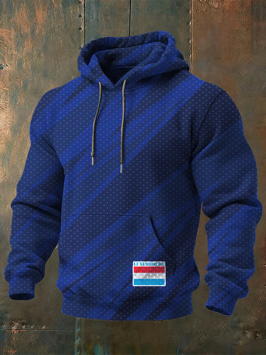 Herren Schlanker Polka-Dot Luxemburg-Themen-Hoodie