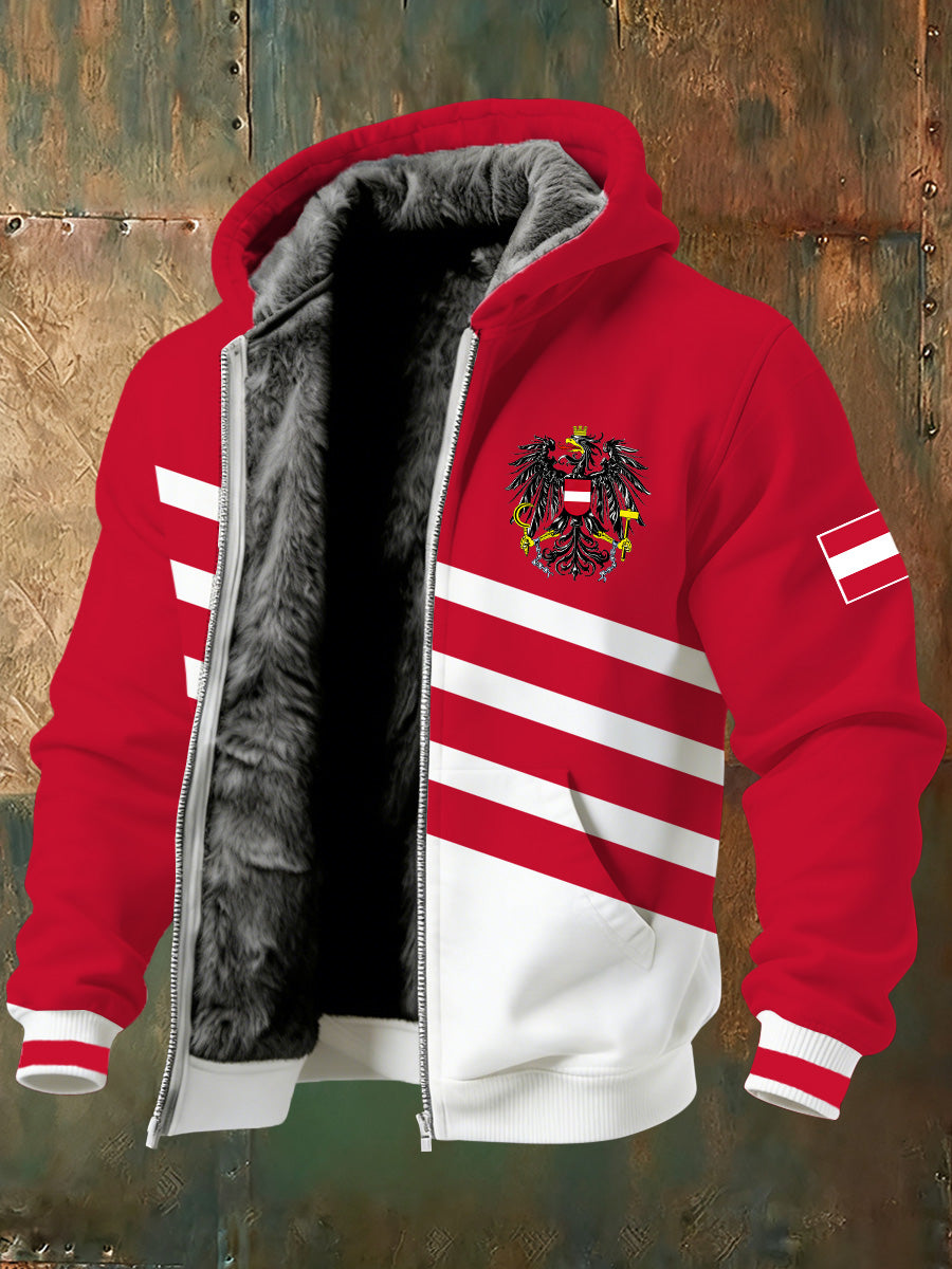 Warme Herren jacke mit österreichi schem Druck