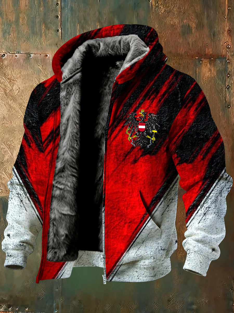 Warme Herren jacke mit österreichi schem Druck