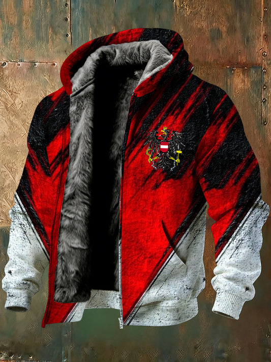 Warme Herren jacke mit österreichi schem Druck
