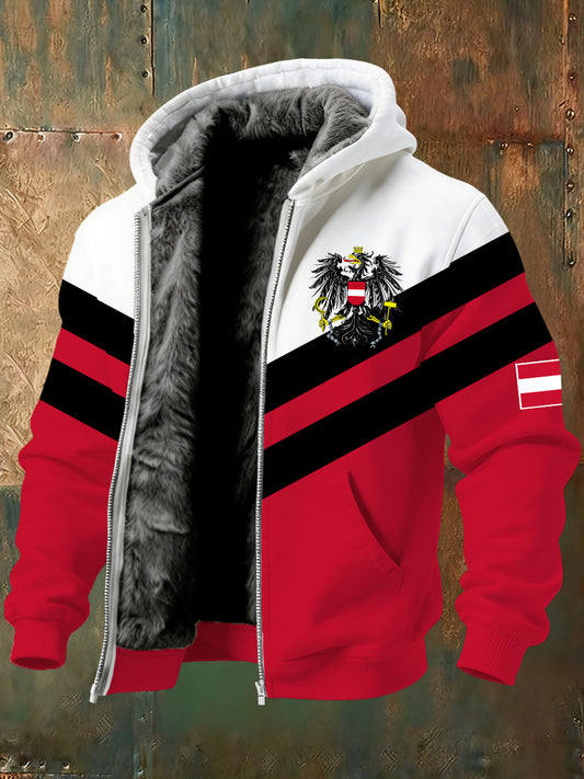Warme Herren jacke mit österreichi schem Druck