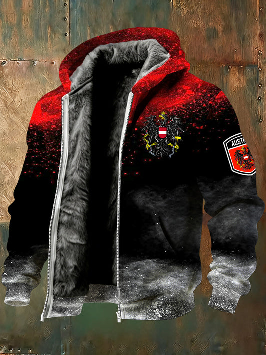 Warme Herren jacke mit österreichi schem Druck