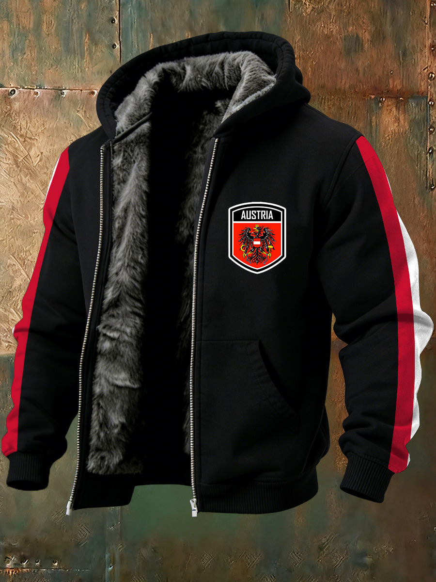 Warme Herren jacke mit österreichi schem Druck