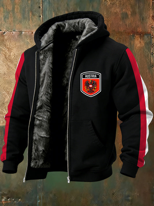 Warme Herren jacke mit österreichi schem Druck