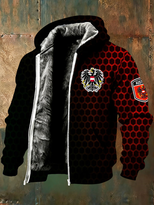 Warme Herren jacke mit österreichi schem Druck