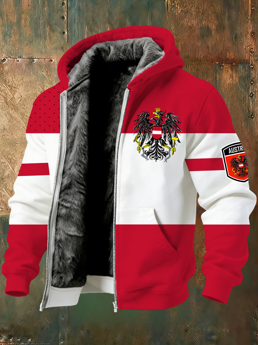 Warme Herren jacke mit österreichi schem Druck