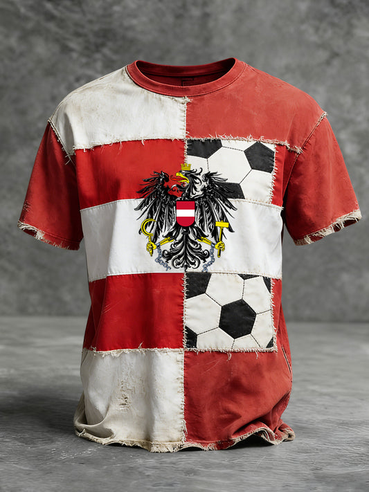 Retro österreich isches Emblem Fußball Kunst Casual T-Shirt