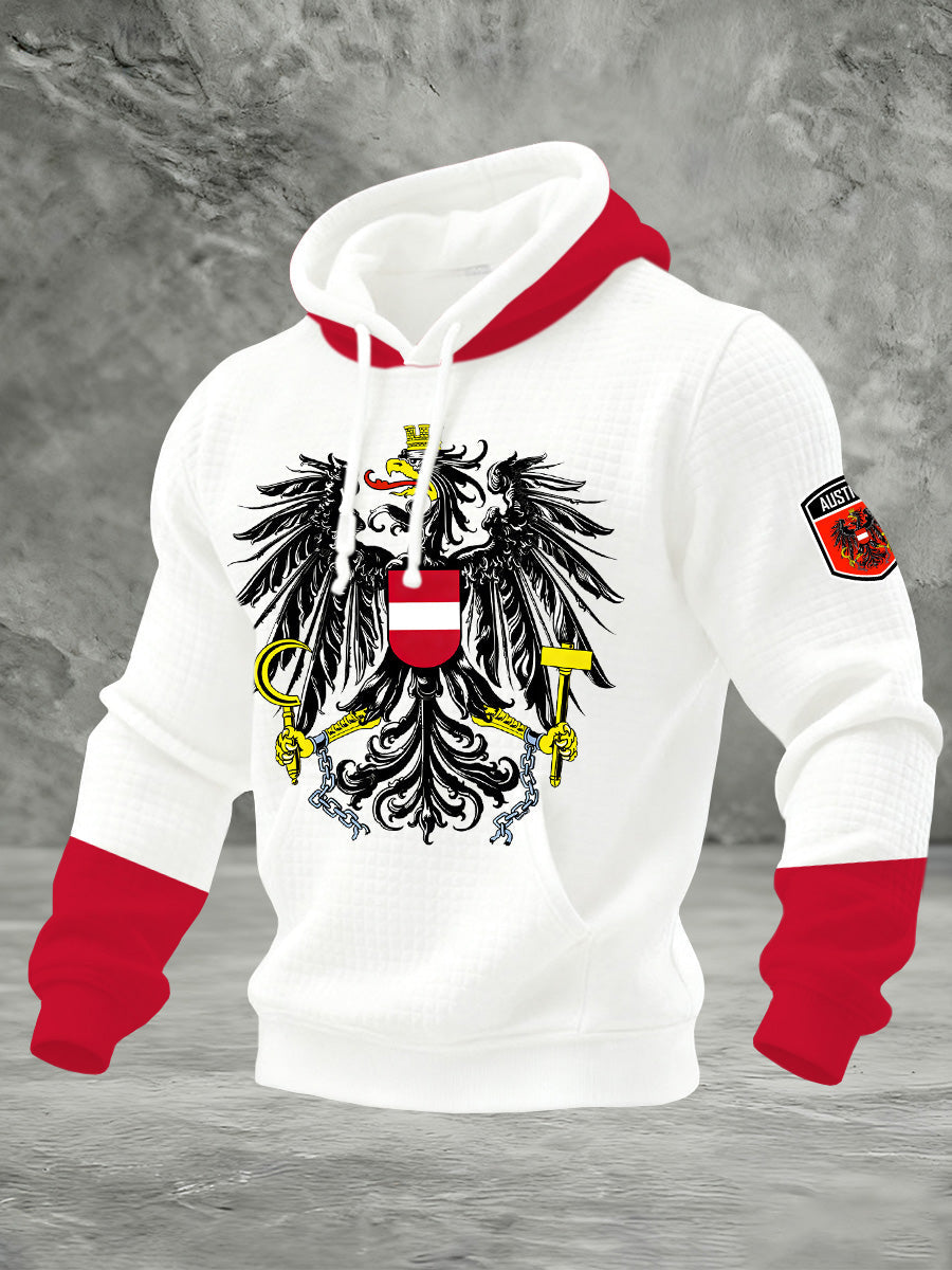 Herren-Kapuzen-Sweatshirt mit österreichi schem Flaggen druck