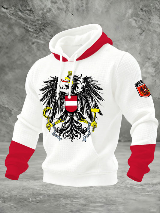 Herren-Kapuzen-Sweatshirt mit österreichi schem Flaggen druck