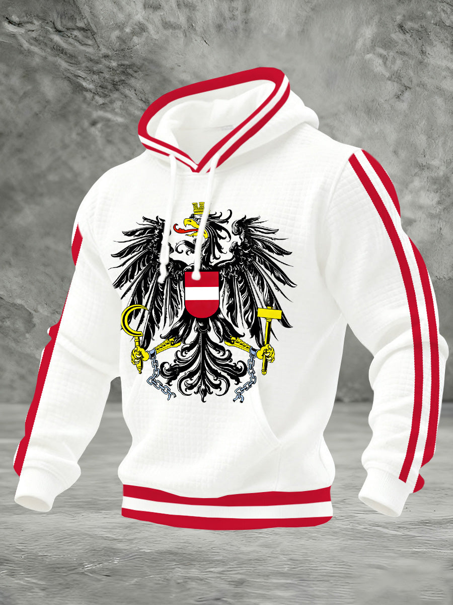 Herren-Kapuzen-Sweatshirt mit österreichi schem Flaggen druck