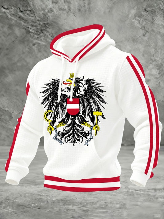 Herren-Kapuzen-Sweatshirt mit österreichi schem Flaggen druck