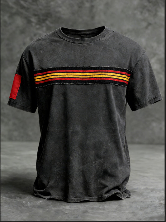Stilvolles gestreiftes T-Shirt mit deutscher Flagge für Männer