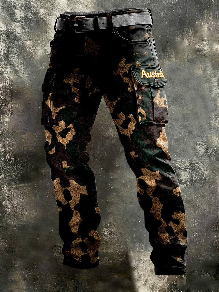 Österreich ische Herren Camouflage Print Freizeit hose