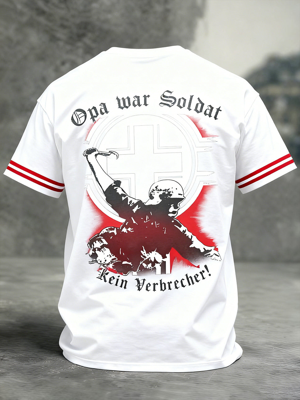Herren Vintage deutsche Flagge Print Casual T-Shirt