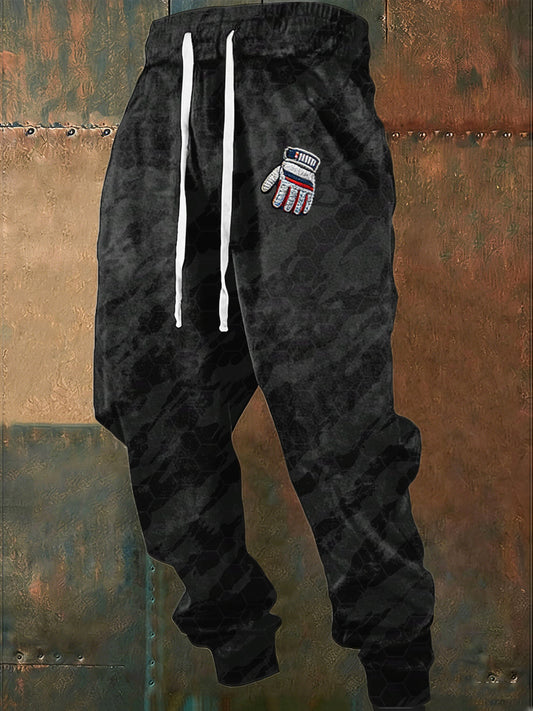 Herren Styli sche schwarze Camo Ski Handschuh Detail Jogging hose