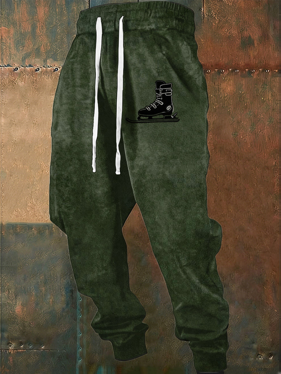 Herren Sleek Olive Ice Skate Emblem Jogging hose