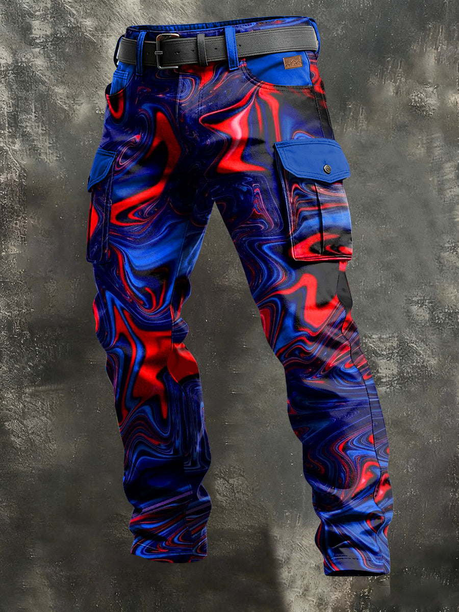 Herren-Retro-Urlaub Business-Kunstdruck Freizeit-Hose