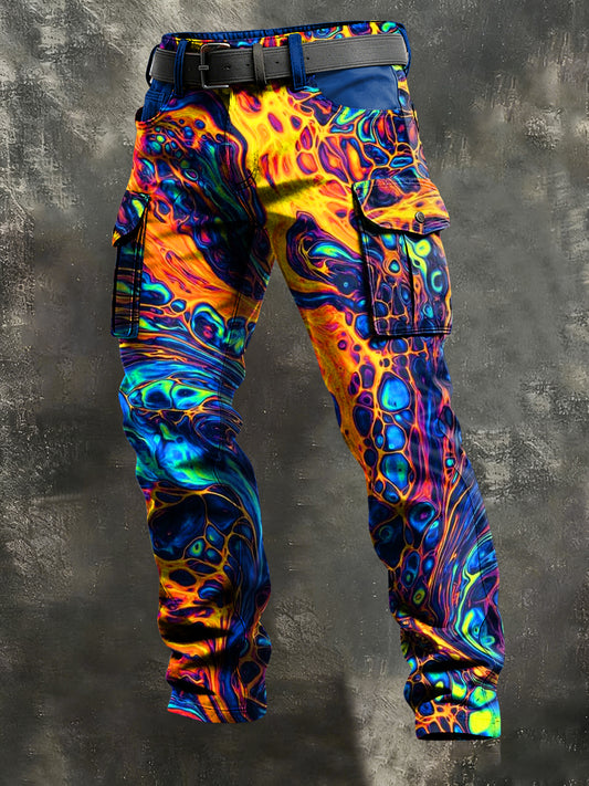 Herren-Retro-Urlaub Business-Kunstdruck Freizeit-Hose