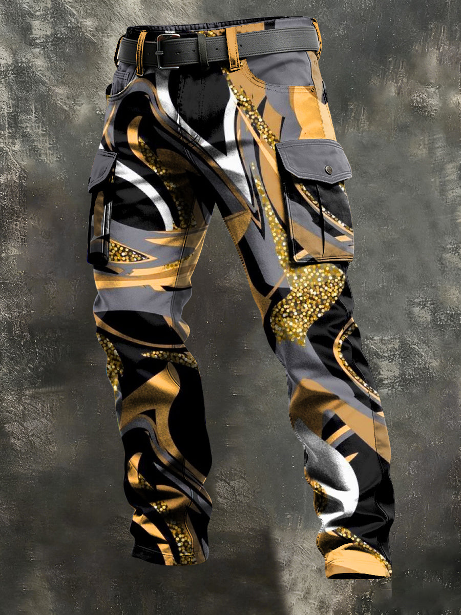 Herren-Retro-Urlaub Business-Kunstdruck Freizeit-Hose