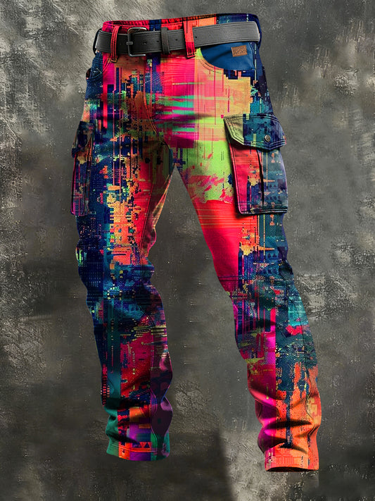 Herren-Retro-Urlaub Business-Kunstdruck Freizeit-Hose