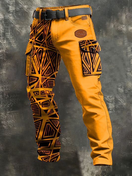 Herren-Retro-Urlaub Business-Kunstdruck Freizeit-Hose