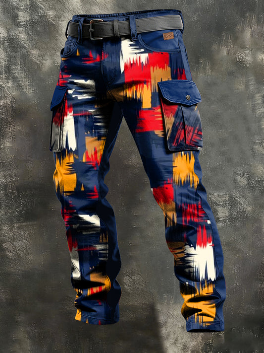 Herren-Retro-Urlaub Business-Kunstdruck Freizeit-Hose