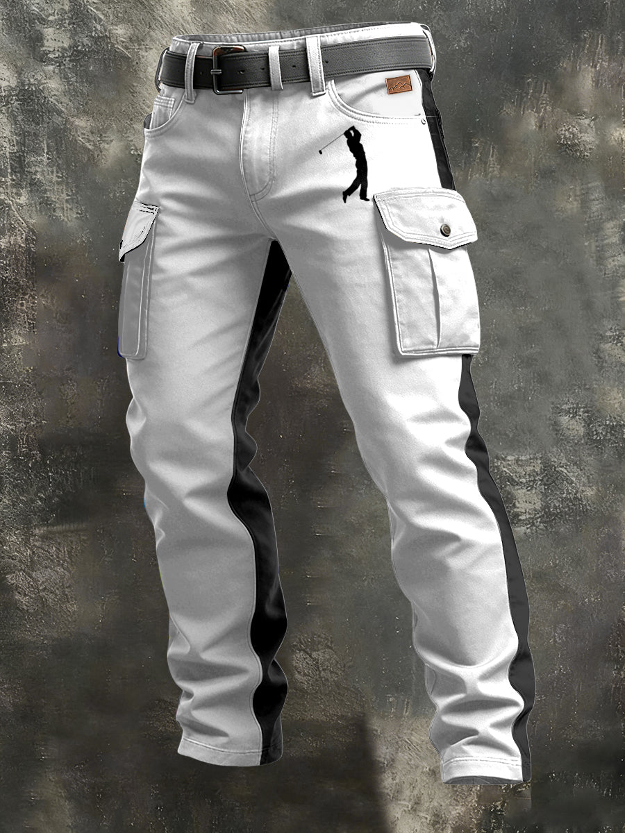 Herren-Retro-Urlaub Business-Kunstdruck Freizeit-Hose