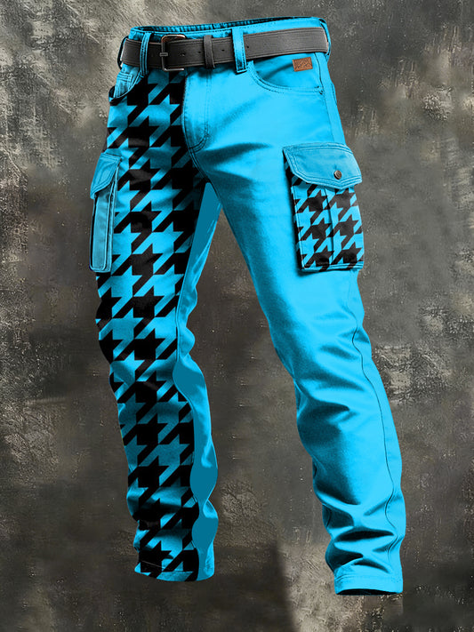 Herren-Retro-Urlaub Business-Kunstdruck Freizeit-Hose