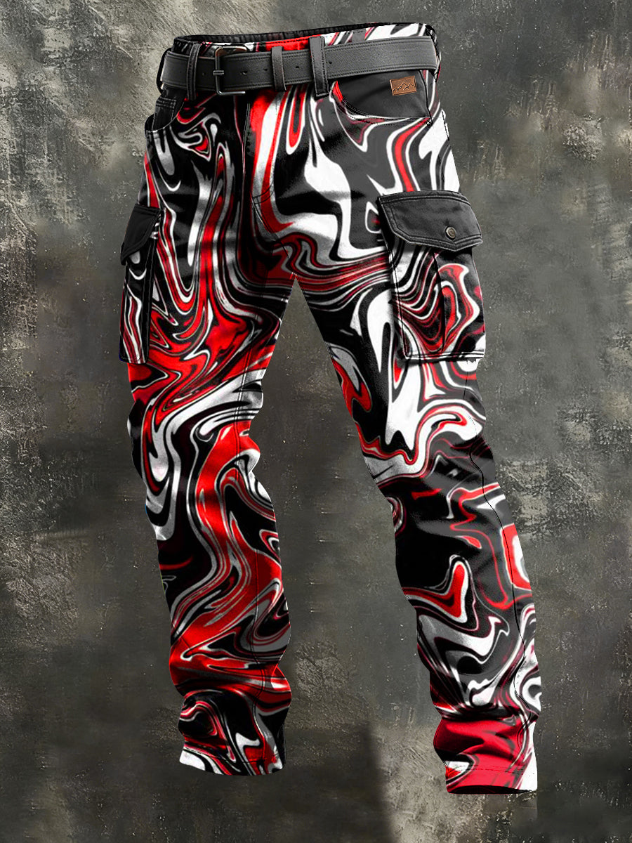 Herren-Retro-Urlaub Business-Kunstdruck Freizeit-Hose