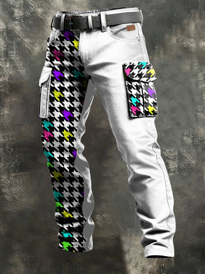 Herren-Retro-Urlaub Business-Kunstdruck Freizeit-Hose