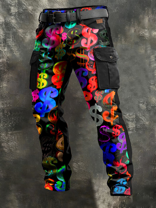 Herren-Retro-Urlaub Business-Kunstdruck Freizeit-Hose