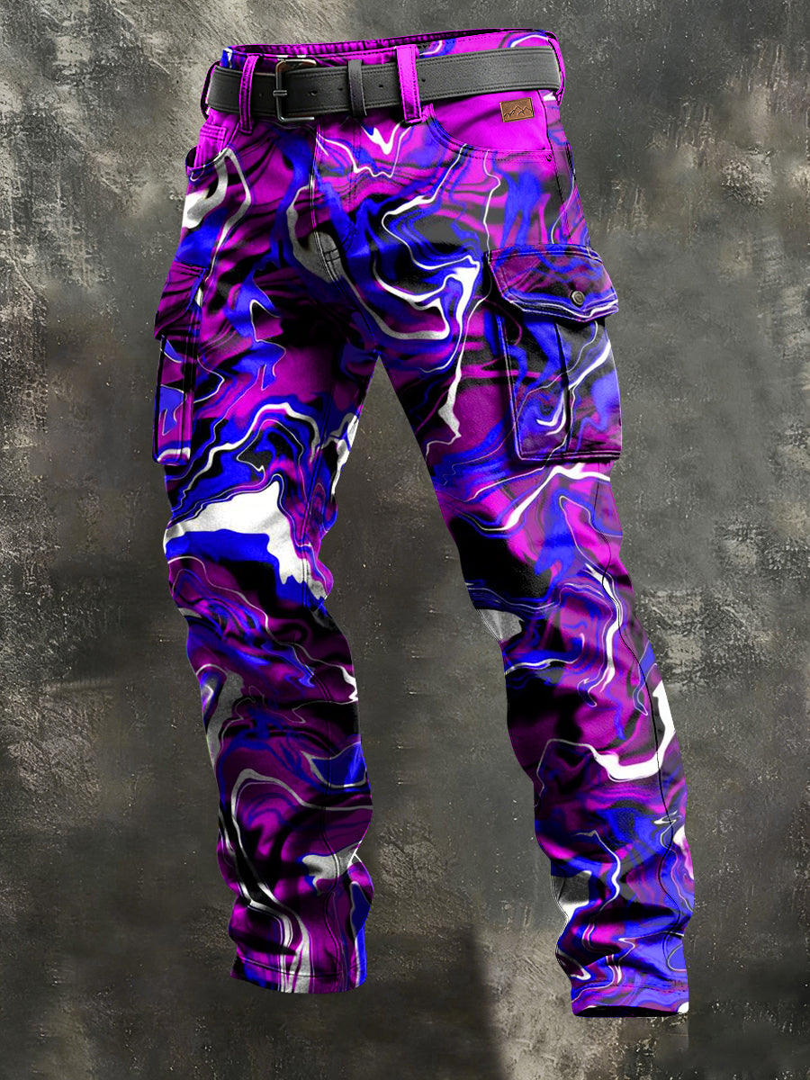 Herren-Retro-Urlaub Business-Kunstdruck Freizeit-Hose