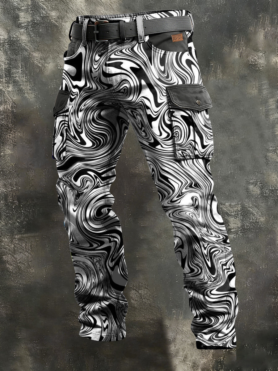 Herren-Retro-Urlaub Business-Kunstdruck Freizeit-Hose