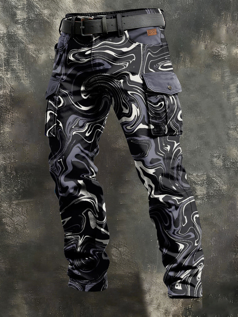 Herren-Retro-Urlaub Business-Kunstdruck Freizeit-Hose