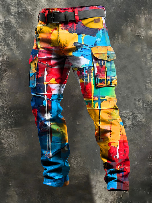 Herren-Retro-Urlaub Business-Kunstdruck Freizeit-Hose