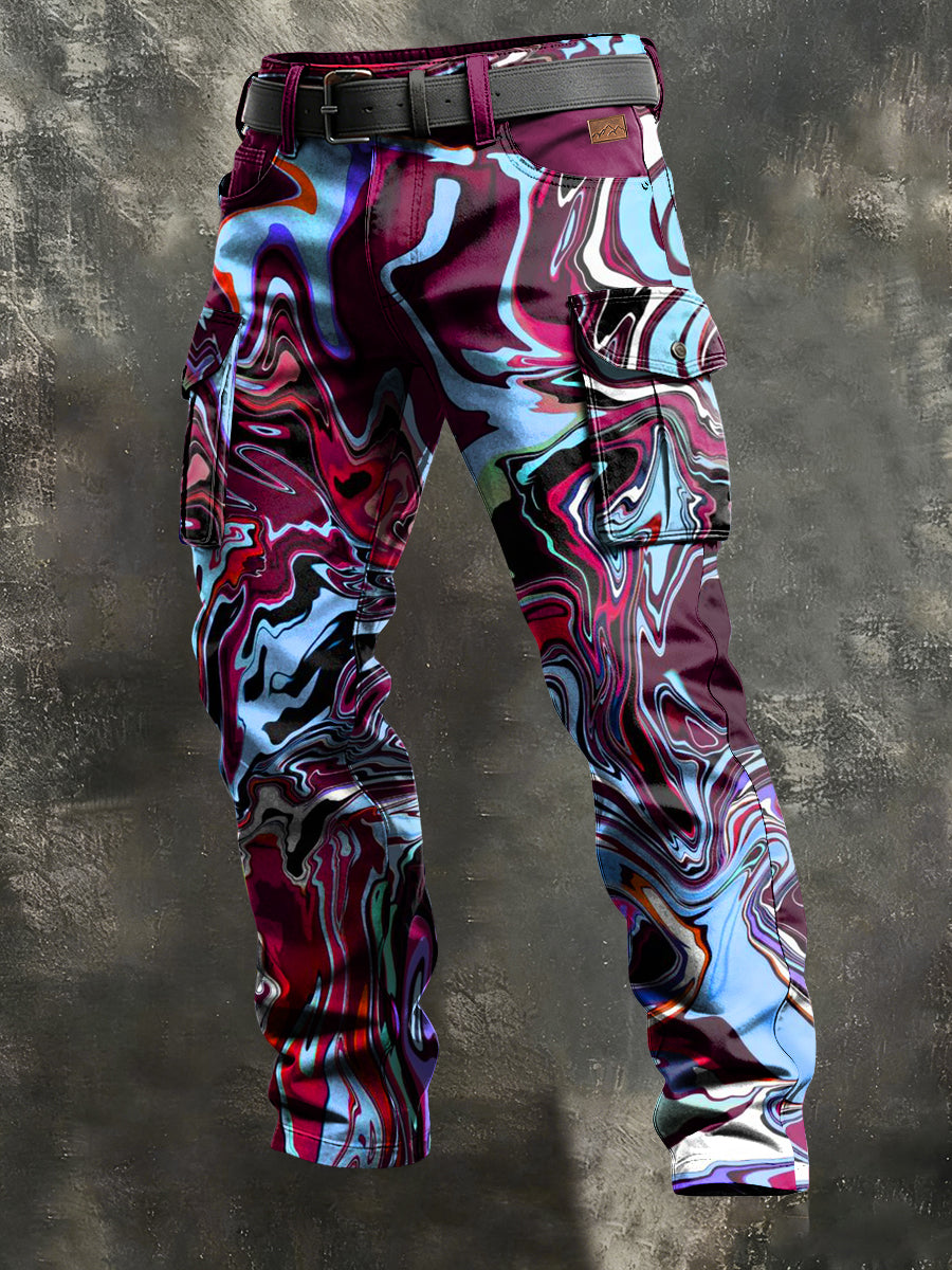 Herren-Retro-Urlaub Business-Kunstdruck Freizeit-Hose