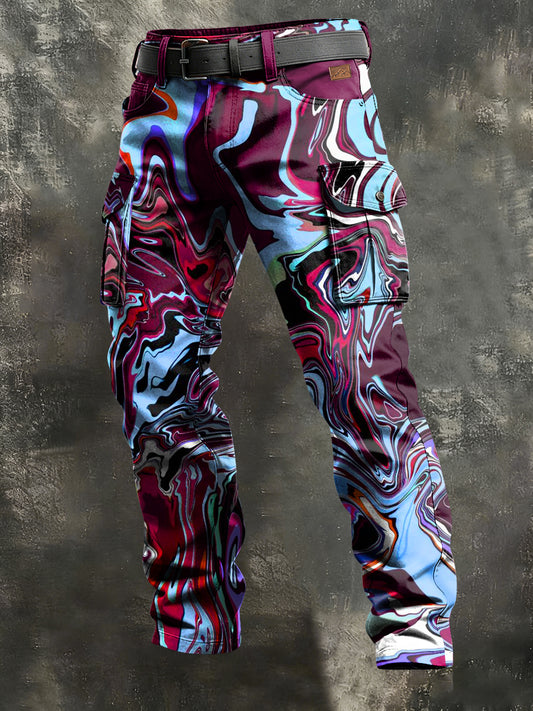 Herren-Retro-Urlaub Business-Kunstdruck Freizeit-Hose