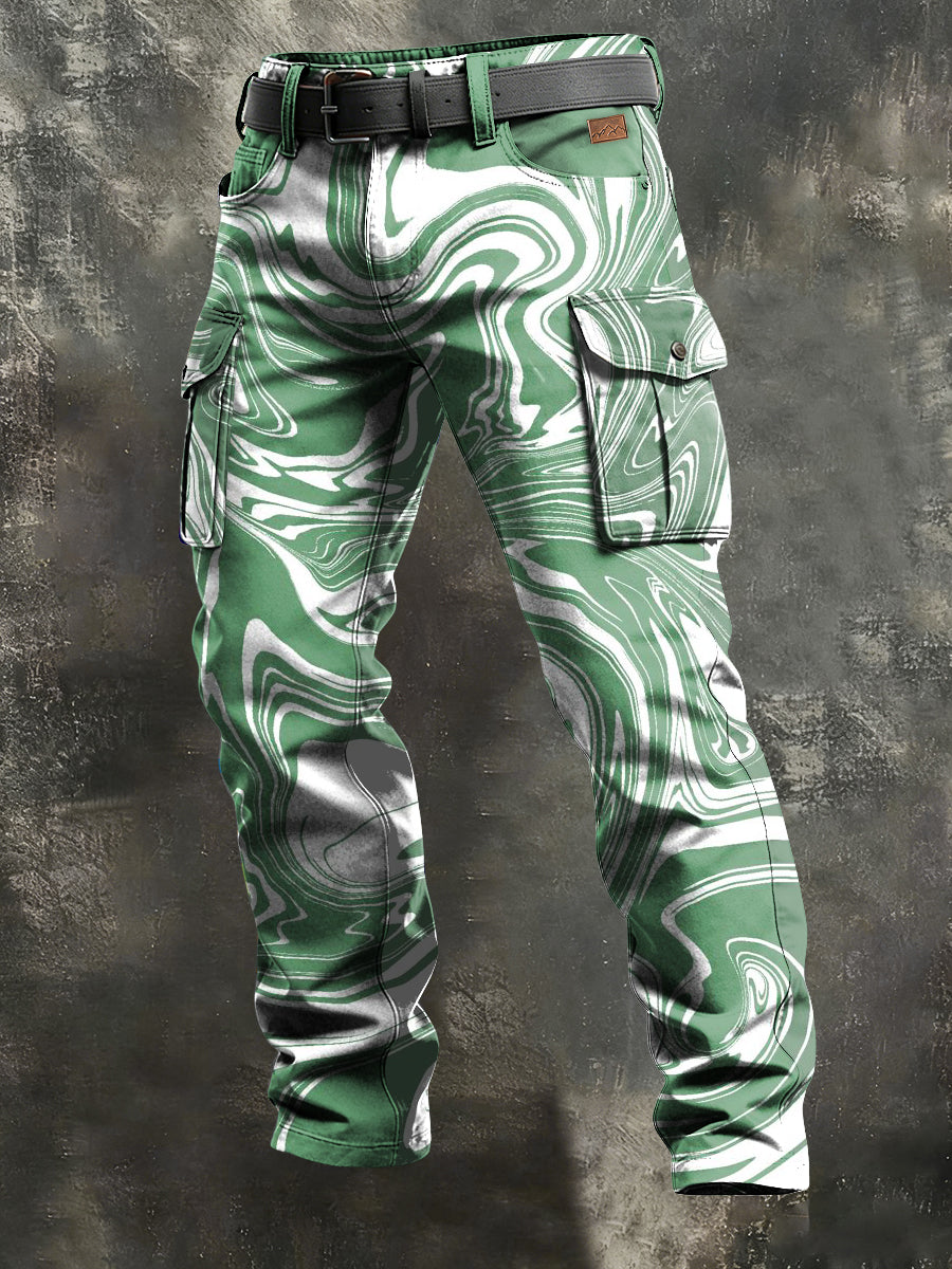 Herren-Retro-Urlaub Business-Kunstdruck Freizeit-Hose