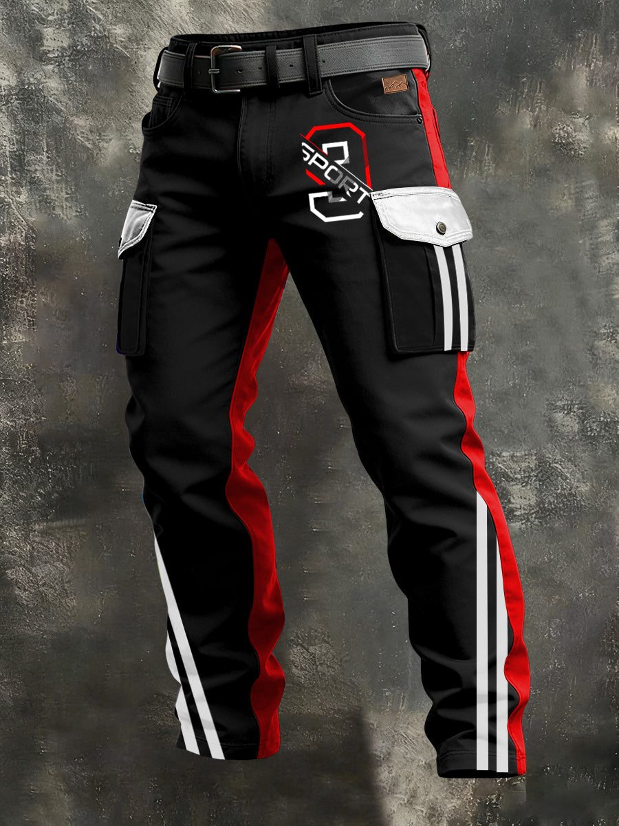 Herren-Retro-Urlaub Business-Kunstdruck Freizeit-Hose