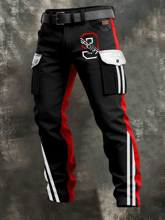 Herren-Retro-Urlaub Business-Kunstdruck Freizeit-Hose
