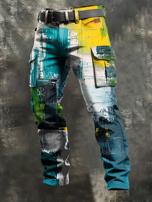 Herren-Retro-Urlaub Business-Kunstdruck Freizeit-Hose
