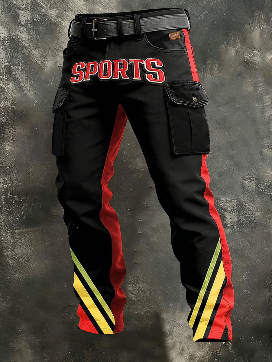 Herren-Retro-Urlaub Business-Kunstdruck Freizeit-Hose