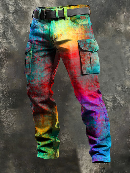 Herren-Retro-Urlaub Business-Kunstdruck Freizeit-Hose