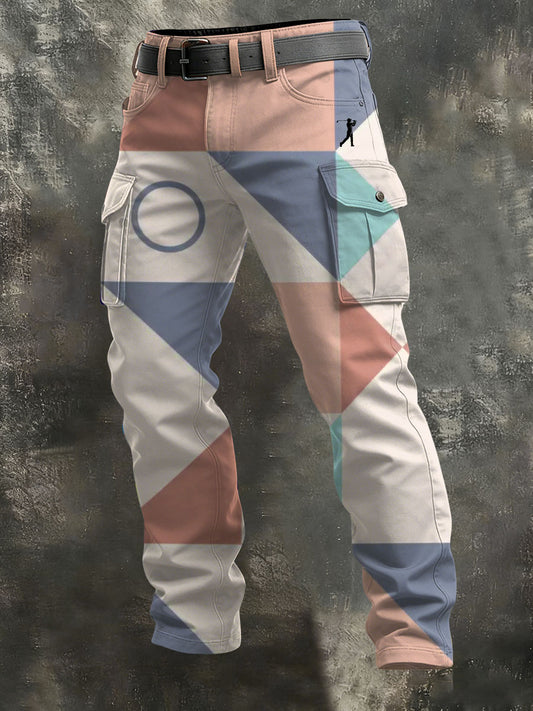 Herren Vintage Business Style bedruckte Freizeit hosen