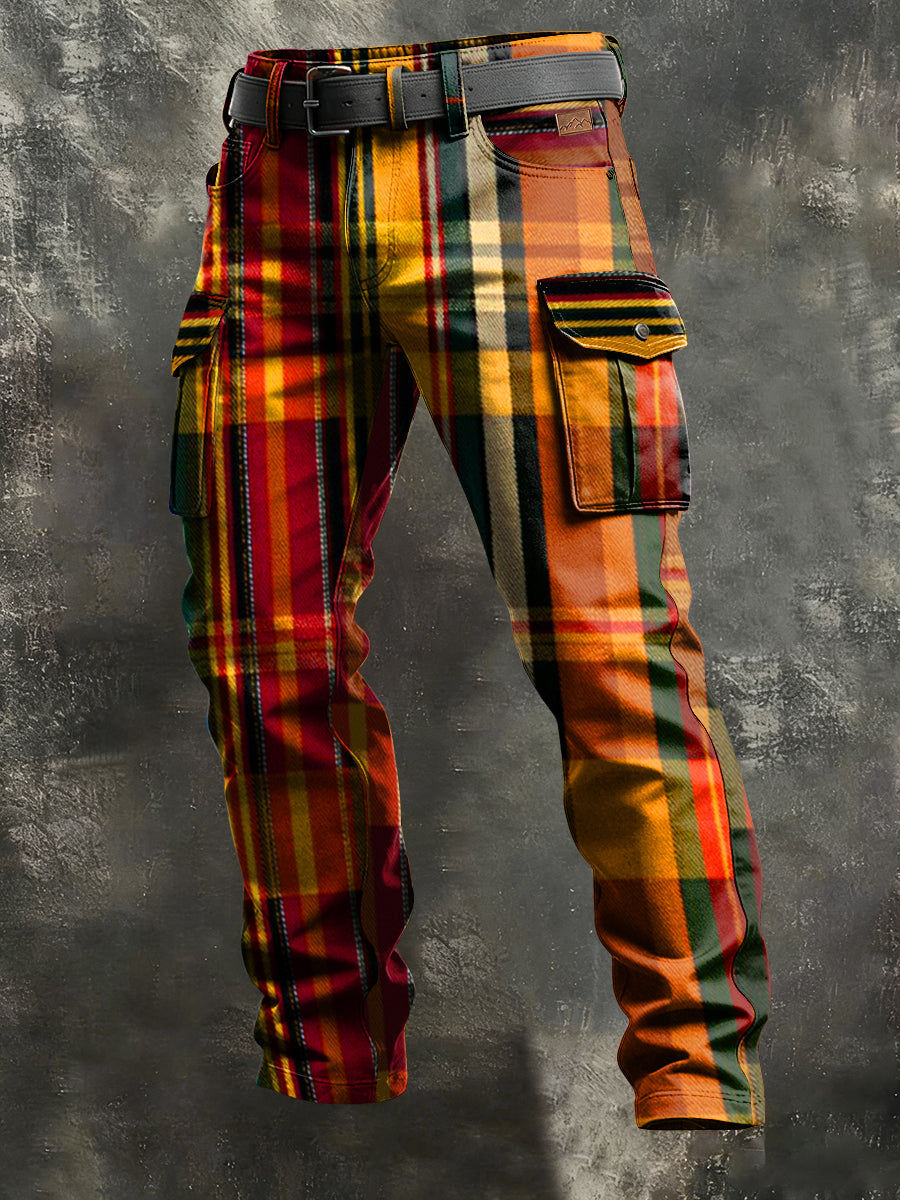 Herren-Retro-Urlaub Business-Kunstdruck Freizeit-Hose
